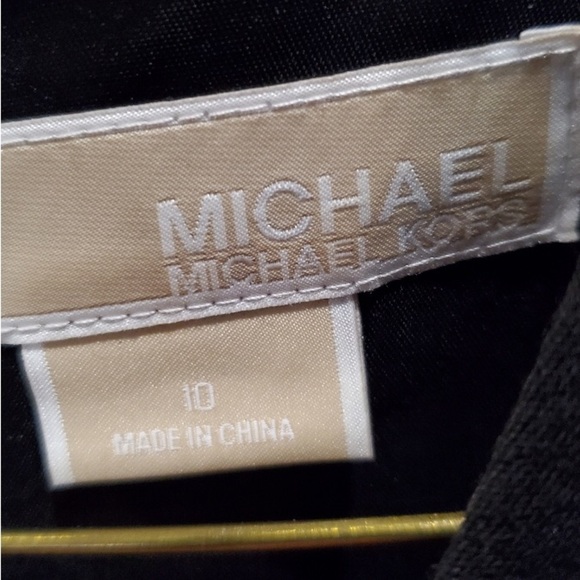 NWOT Michal Kors black long sleeve dress with silver & pewter studded trim Sz 10 - Picture 4 of 8